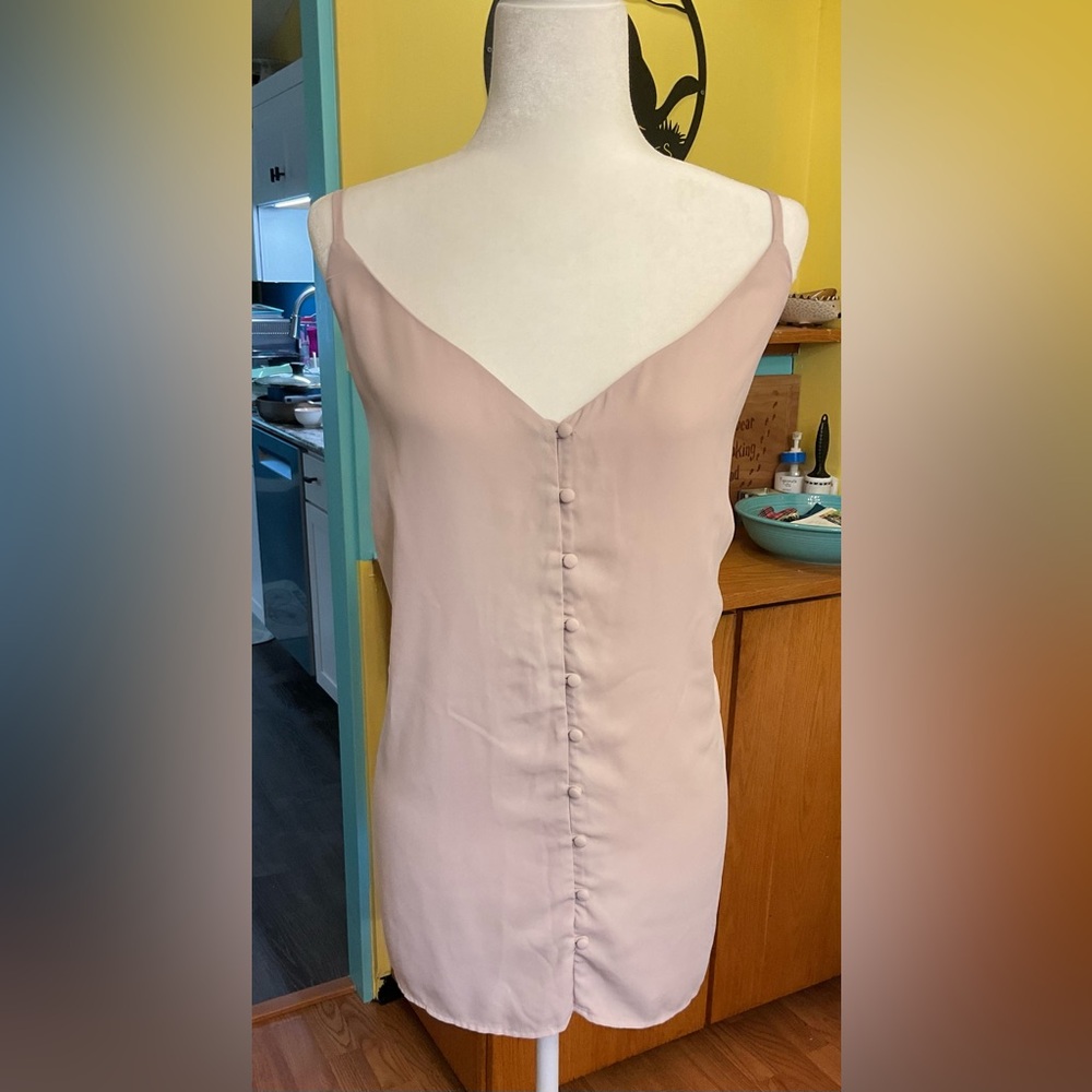 Loft Plus Button-Front Camisole - Pale Mauve